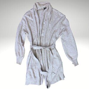 Who What Wear Grey Wrap Cardigan with Belt & Balloon Sleeves – Size L